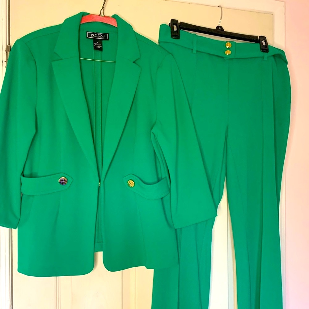 Green two piece suit